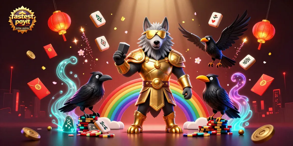 Experience the excitement at the fastest payout online casino with Odin and his ravens amidst vibrant casino elements.